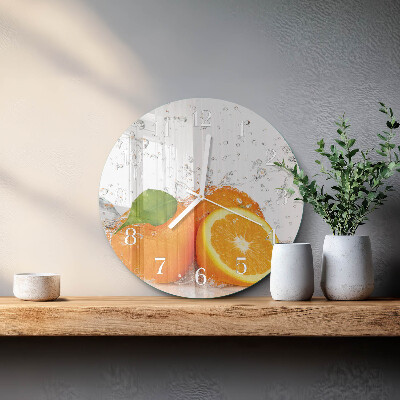 Glas wanduhr Orangen