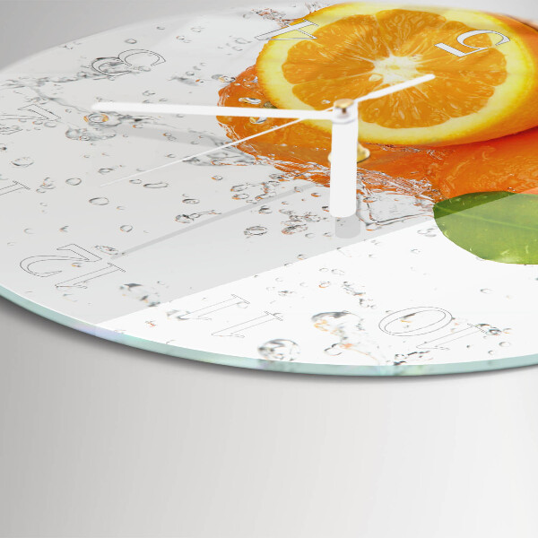 Glas wanduhr Orangen