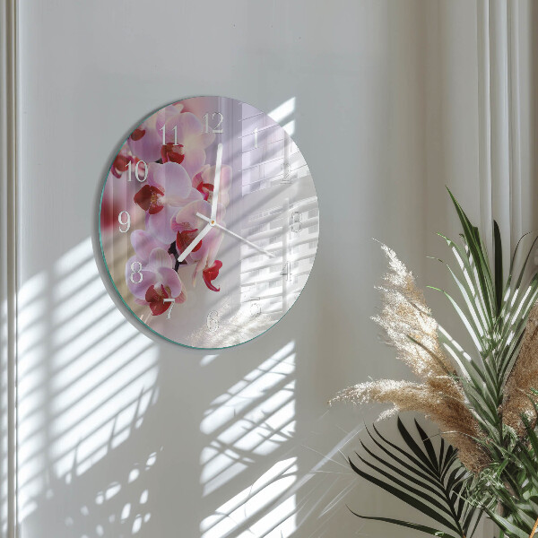 Glas wanduhr Orchidee