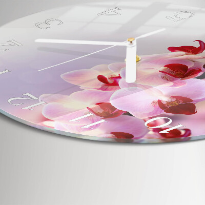 Glas wanduhr Orchidee