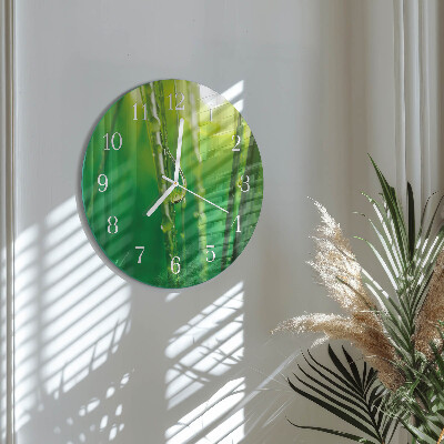 Glas wanduhr Grastropfen