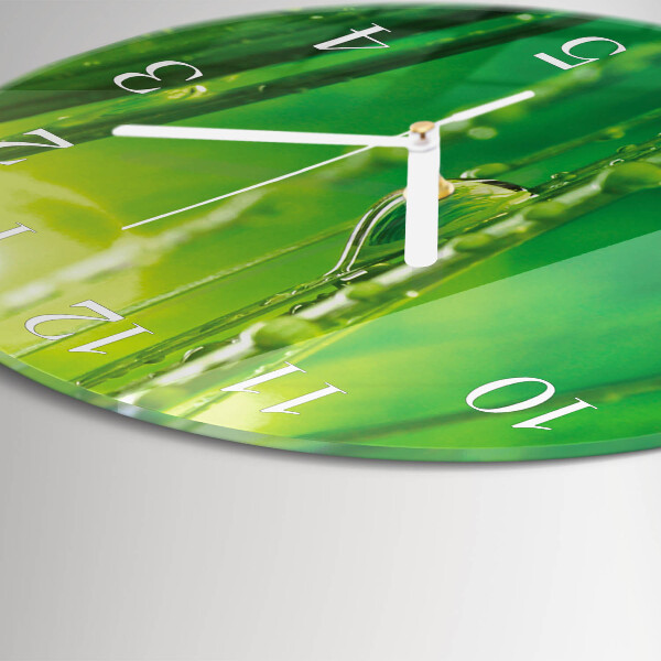 Glas wanduhr Grastropfen