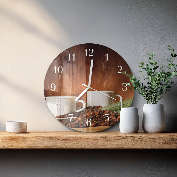 Glas wanduhr Kaffeetassen
