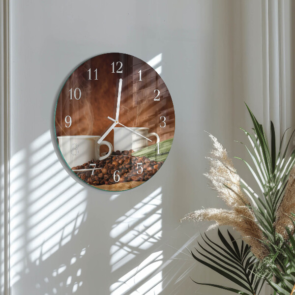 Glas wanduhr Kaffeetassen