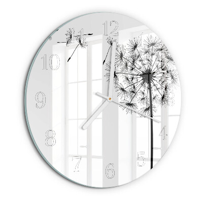 Glas wanduhr Löwenzahn