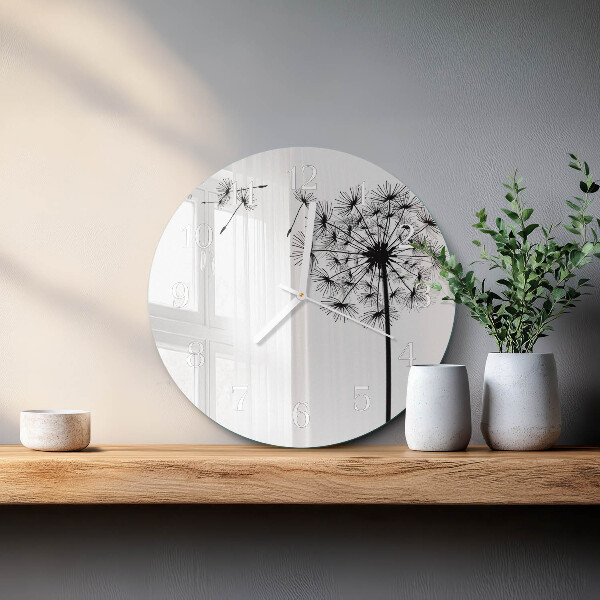 Glas wanduhr Löwenzahn