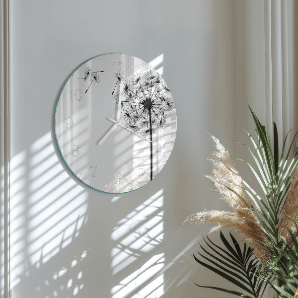 Glas wanduhr Löwenzahn