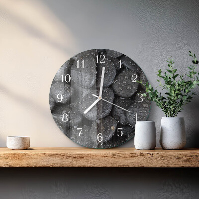 Glas wanduhr Steine ​​Wasser