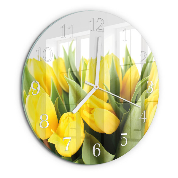 Glas wanduhr Tulpenblüten
