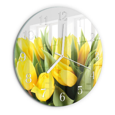 Glas wanduhr Tulpenblüten