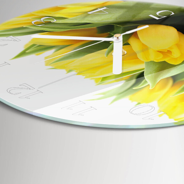 Glas wanduhr Tulpenblüten
