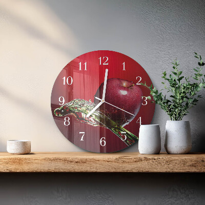 Glas wanduhr Apfel