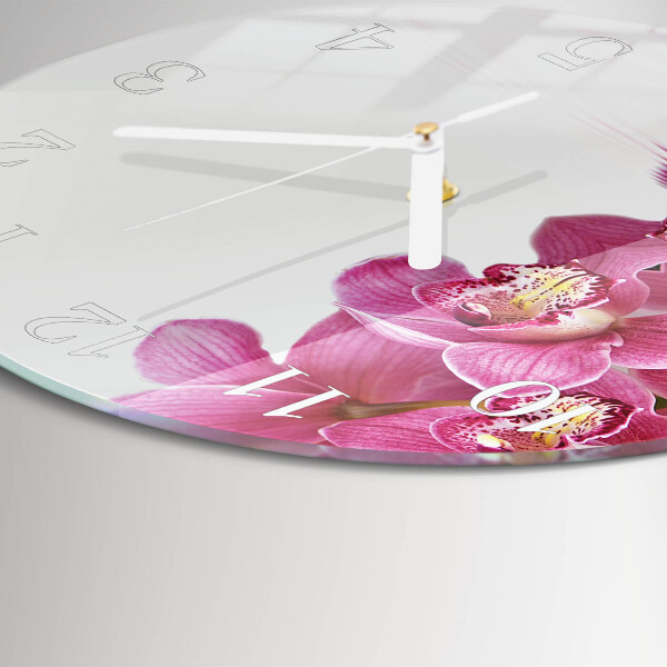 Glas wanduhr Orchidee
