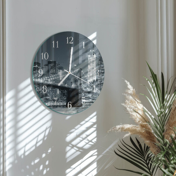 Glas wanduhr Horizontale Brücke
