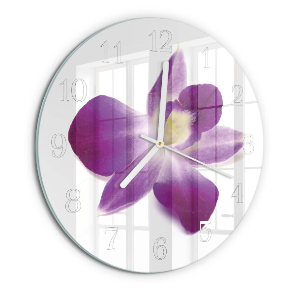 Glas wanduhr Orchideenblüte
