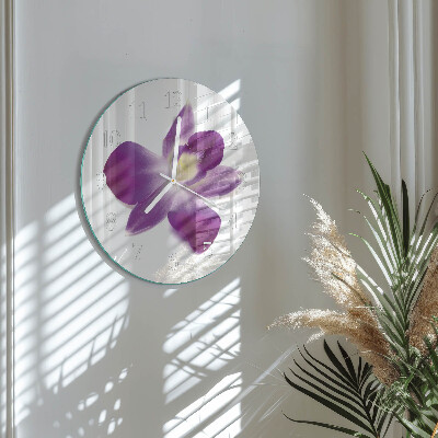 Glas wanduhr Orchideenblüte