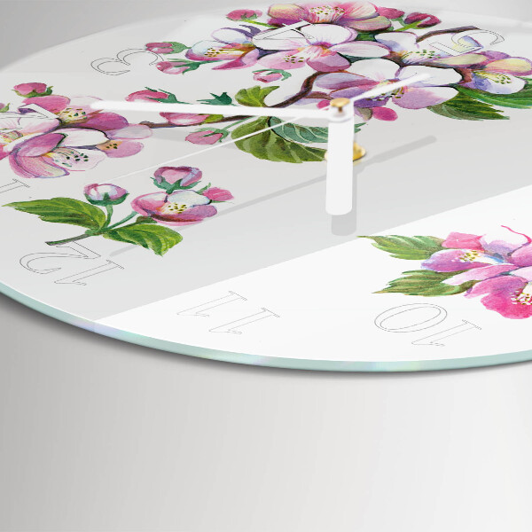 Glas wanduhr Blumen