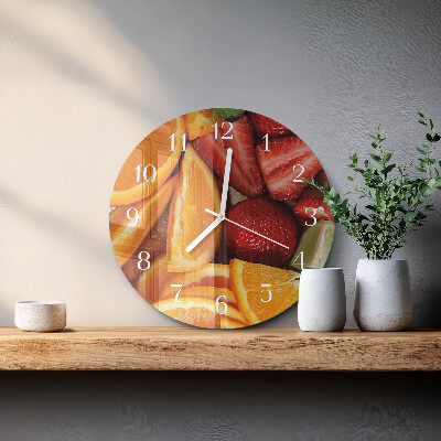 Glas wanduhr Obst