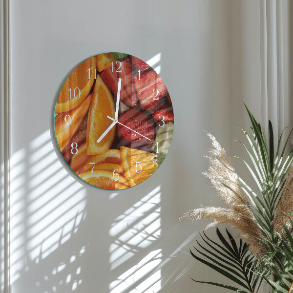 Glas wanduhr Obst