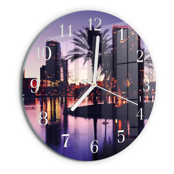 Glas wanduhr Palmen in Florida