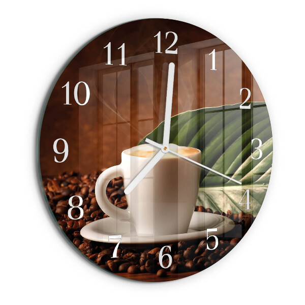 Glas wanduhr Tasse Kaffee