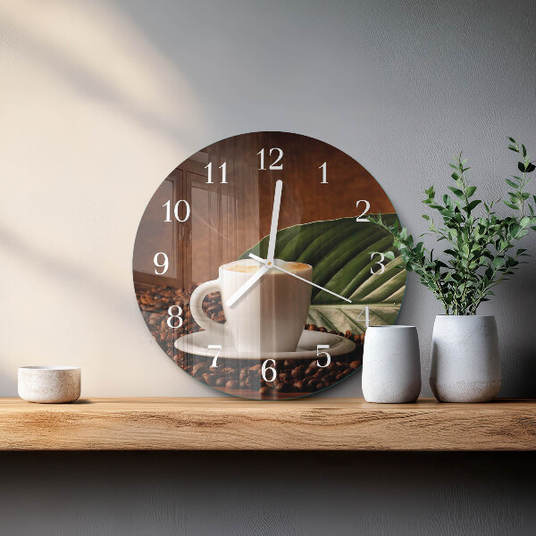 Glas wanduhr Tasse Kaffee
