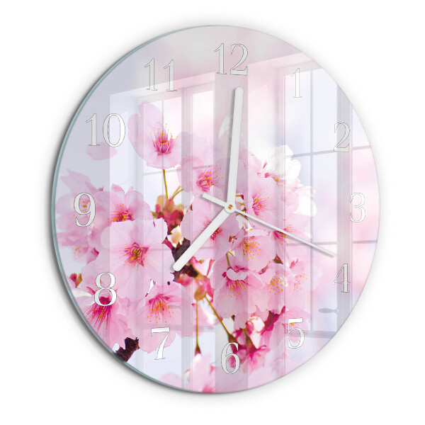 Glas wanduhr Blumen
