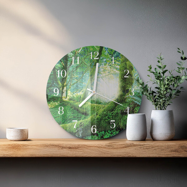Glas wanduhr Waldmoos
