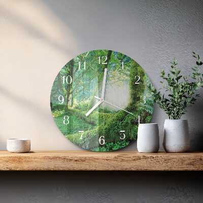 Glas wanduhr Waldmoos