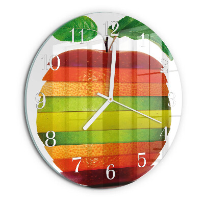 Glas wanduhr Apfel