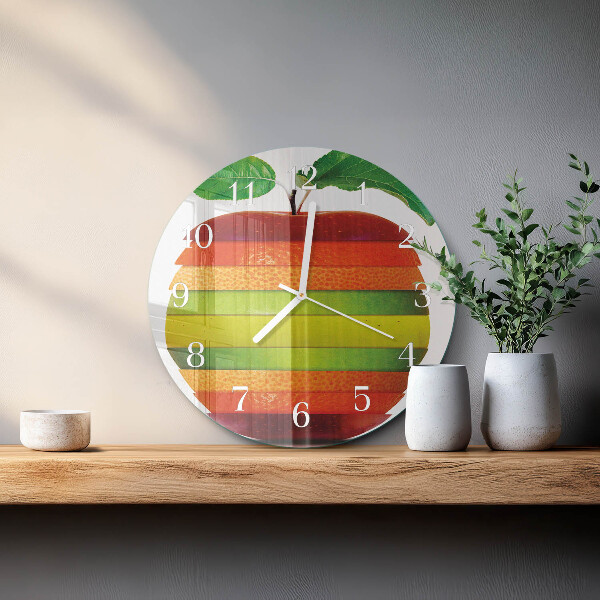Glas wanduhr Apfel