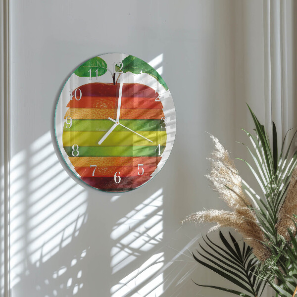 Glas wanduhr Apfel