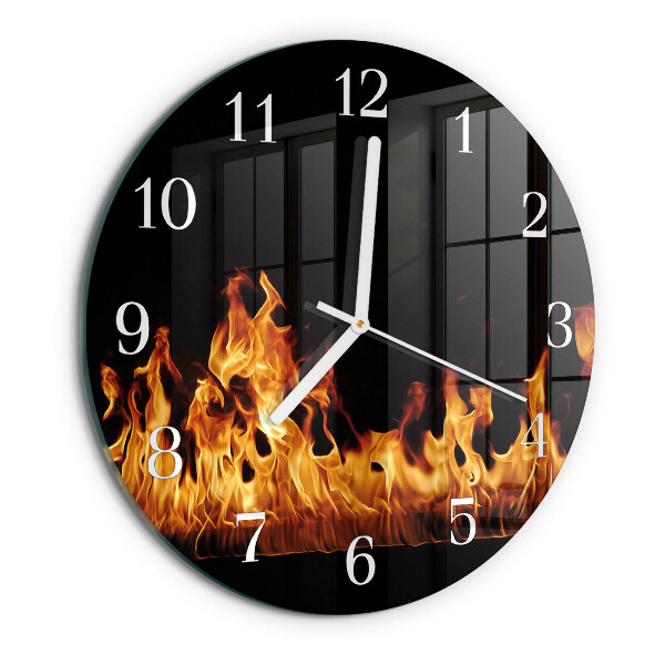 Glas wanduhr Feuer