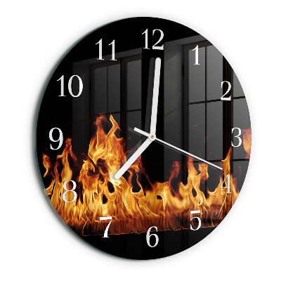 Glas wanduhr Feuer