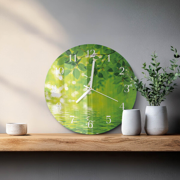 Glas wanduhr Blätter