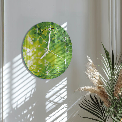 Glas wanduhr Blätter