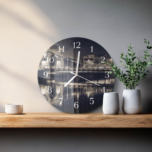 Glas wanduhr Brücke