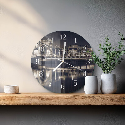 Glas wanduhr Brücke