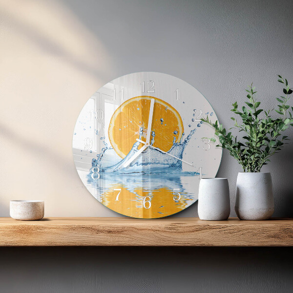 Glas wanduhr Orangenwasser