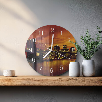 Glas wanduhr Horizontale Brücke