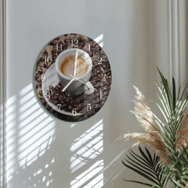 Glas wanduhr Tasse Kaffee