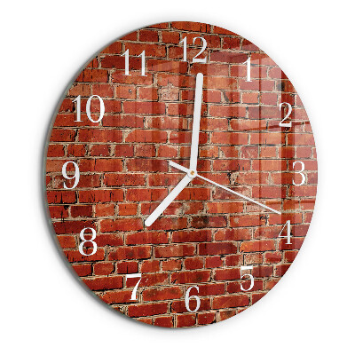 Glas wanduhr Ziegelmauer