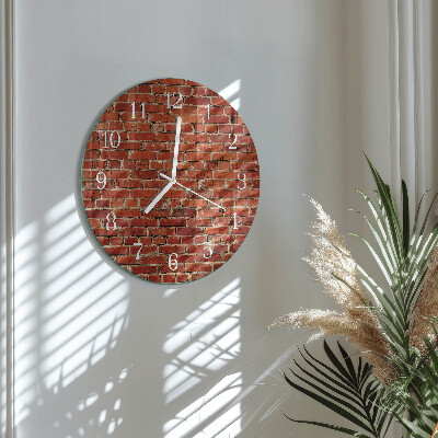 Glas wanduhr Ziegelmauer