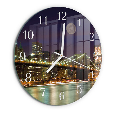 Glas wanduhr Horizontale Brücke