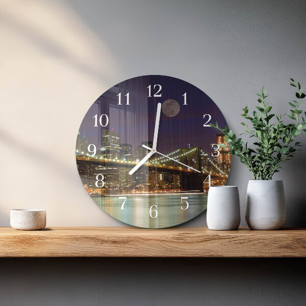 Glas wanduhr Horizontale Brücke
