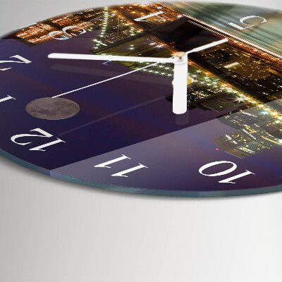 Glas wanduhr Horizontale Brücke