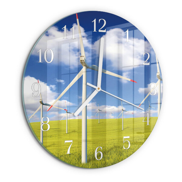 Glas wanduhr Windpark
