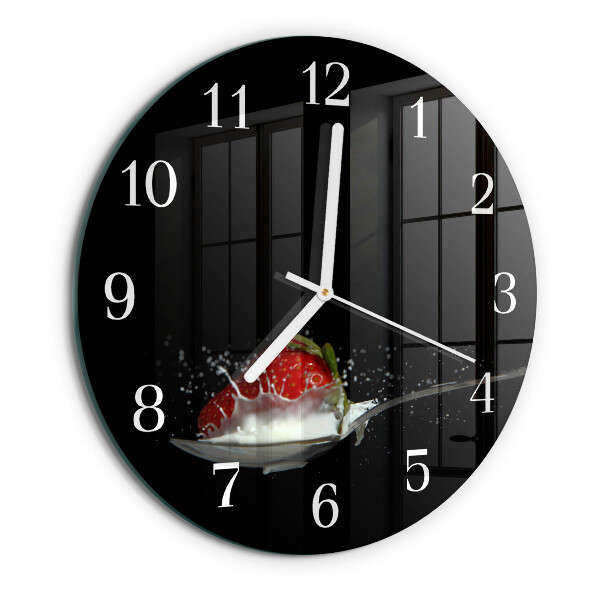 Glas wanduhr Erdbeere