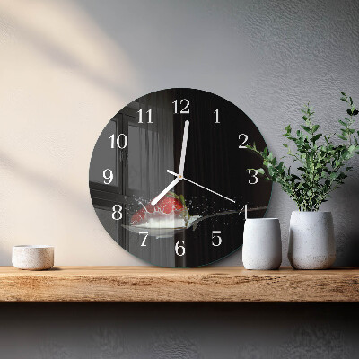 Glas wanduhr Erdbeere