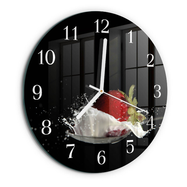 Glas wanduhr Erdbeere
